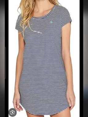 Ralph Lauren Navy and White Striped Tee